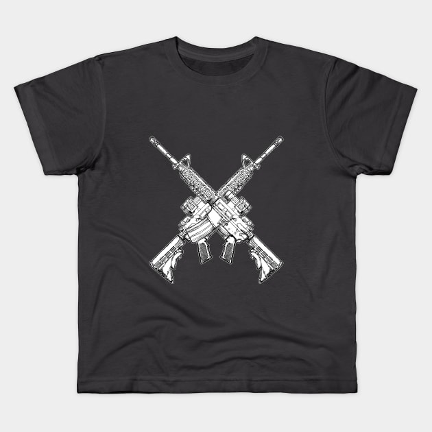 Crossing m4 rifles Kids T-Shirt by ComPix